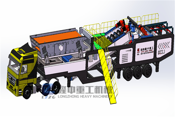 可移動(dòng)的洗沙生產(chǎn)線(xiàn)：附帶壓濾機(jī)方便快捷